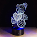 Miniatyrbild 2 av 5: 3D Optisk Illusion Lampa LED 7 Färger Touch Switch Ändra Nattlampa För Sovrum Heminredning