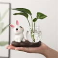 Miniatyrbild 2 av 5: B Tecknad Söt Kanin Hydroponisk Blomvas för Heminredning
