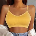 Pikkukuva 3 / 5: Naisten pehmustetut rintaliivit toppi spagettiolkaimilla Bralette Crop Top Saumattomat rintaliivit Topit Gray s