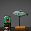 Miniatyrbillede 5 af 5: Træfisk Statue Nordisk Boligindretning Fisk Skulptur Ornamenter E