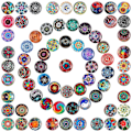 Miniatyrbild 1 av 4: 100 st Tryckta Mosaikplattor Glas Cabochons Platt Baksida Halvrunda Kulor Kupolplattor för Hantverksprojekt DIY-tillbehör