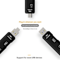 Pikkukuva 4 / 5: 3-in-1 kortinlukija OTG-toiminnolla, tukee USB 2.0 / Type C, musta
