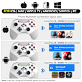 Miniatyrbild 4 av 5: Bluetooth-handkontroll för Switch/PC/iPhone/Android/Apple Arcade MFi-spel/TV/Steam, Pro trådlös spelkontroll (Vit)