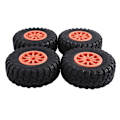 Miniatyrbild 2 av 5: 4 st 118X44mm 2.2 Tum Gummidäck & Beadlock Fälg i Plast för 1:10 RC Rock Crawler Axial SCX10 RR10 RC Bil, Orange