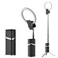 Miniatyrbillede 1 af 5: Mini Bærbar LED Ring Fill Light Tripod til Livestreaming Sort
