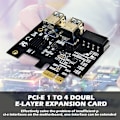 Miniatyrbild 3 av 5: PCIe Riser-kort PCI-E 1X till 16X 1 till 4 USB 3.0 Riser för BTC Mining Molex 4 Pin 1 till 4 PCI-E Expres