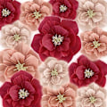 Miniatyrbillede 2 af 5: Kreppapir Blomster DIY Håndlavede Papir Blomster Vægkunst Dekoration til Hjemmefest Bryllup Fødselsdag Red 30cm