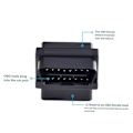 Miniatyrbillede 2 af 5: OBD Kabeladapter OBD2 Adapter til Diagnostisk Forlænger, A