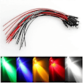 Pikkukuva 3 / 5: 10 kpl 20 cm 3 mm / 5 mm LED-lamppukaapeli, esijohdotettu DC-valodiodi Red 3mm
