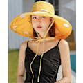 Miniatyrbild 2 av 3: Solhatt för damer med bred brätte Upf 50+ Sommarhatt Vikbar Floppy Strandhatt För Kvinnor - Prickig Gul