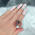 Pikkukuva 2 / 3: 12 kpl Alloy Personalized Crystal Crown Sormukset Muoti Kynsien Koristelu Nivelrengas