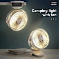 Miniatyrbillede 2 af 5: Bærbar LED Campingventilator med Natlys USB Hvid