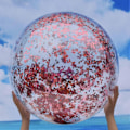 Miniatyrbillede 3 af 5: 16/24 tommer Elastisk Oppustelig Bold Vandtæt PVC Behageligt Interaktivt Legetøj Skinnende Konfetti Bold til Sommer Multicolor 16inch