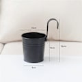 Miniatyrbillede 4 af 5: Hængende metalspand i jern til rækværk, have (sort)