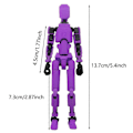 Miniatyrbild 5 av 5: Multi-ledad Rörlig Robot 3D-Printad Mannekäng Docka Action, Guld