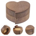 Miniatyrbillede 2 af 4: Bryllupsringæske Forlovelsesring Etui Træringholder Hjerteformet Smykkeskrin