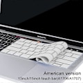 Pikkukuva 1 / 5: Erittäin ohut näppäimistön suojus, yhteensopiva Macbook Pro:n kanssa Touch Bar 13/15 tuumaa (A1706 / A1707) -näppäimistö - US-asettelu (hopea)