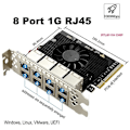 Miniatyrbild 3 av 5: PCIE X8 Portar Gigabit Ethernet Controller-kort 1x 1000Mbps NIC