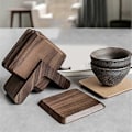 Miniatyrbillede 3 af 5: Sorte Valnød Træbrikker, Tekop Måtte & Kaffe Isolationspude til Køkken, Borddekoration