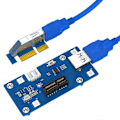 Miniatyrbillede 1 af 5: 2 i 1 PCI Express PCI-E 1X til 1X/4x/8x/16x Riser-kort