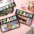 Miniatyrbillede 4 af 5: 6 stk. Chenille Brevtaske Bulk Preppy Patch Makeup Taske