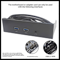 Miniatyrbild 4 av 5: USB3.2 GEN1 Diskettstationsplats HD-AUDIO Ljud Frontpanel 5,25 tums Optisk Frontpanel Stöd 2x USB3.0 + 1x Ljud 3,5 mm