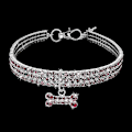 Miniatyrbild 1 av 5: Halsband för husdjur B, 3 rader strasshalsband Pink M