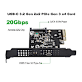 Miniatyrbild 5 av 5: USB-C 3.2 Gen 2x2 PCI-e Gen 3 x4 Typ-c Expansionskort 20Gbps ASMedia