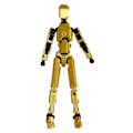 Miniatyrbild 2 av 5: Multi-ledad Rörlig Robot 3D-Printad Mannekäng Docka Action, Guld