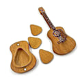 Miniatyrbild 1 av 5: Träplektrumbox för gitarr, akustisk gitarrplektrumbox i trä