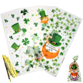 Miniatyrbillede 2 af 2: 100 stk. St. Patrick gaveposer St. Patrick fest favors poser til slik, småkager, plyslegetøj og godter