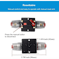 Miniatyrbild 4 av 5: 40A Ljudströmbrytare Auto Bil Stereo Inline Säkringshållare Inverter, Manuell Återställning 12V-24V DC För Automobil Ljudsystemskydd