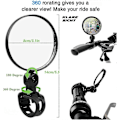 Miniatyrbild 2 av 4: 2 st Cykel Backspegel, Cykel Backspegel - 360 Justerbar - Universal Stötsäker Bred -ZHENV