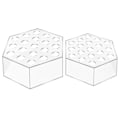 Miniatyrbild 1 av 5: 2-delad Akryl Hexagon Blomvas, Klar Akrylvas för Heminredning