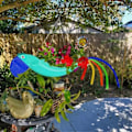 Miniatyrbild 2 av 5: Metall Blomkruka Utsökt Flygande Fågelform Färgglad Papegoja Blomkruka Hängande Planteringskärl Trädgårds Dekorativ Blomkruka, L, A