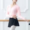 Pikkukuva 1 / 4: Balettitanssi Neulottu neuletakki kietoutuvat topit naisten tyttöjen syksyn talven tanssipusero voimistelu treenitrikoo peittotakit Pink XL