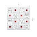 Miniatyrbild 5 av 5: JiKaiX Självhäftande Väggplattor 3D Dekorativ Panel Texturerad Självhäftande Skum Väggdekal för Badrum Kök Stänkskydd White  Red 4.5MM