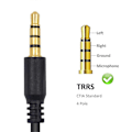 Miniatyrbillede 4 af 5: 4-polet TRRS han til 5 porte Aux kabel øretelefon mikrofon lydadapter