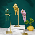Miniatyrbillede 3 af 5: Papegøje Skulptur Resin Papegøje Statue Fugl Dyr Dekoration Grøn