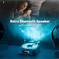 Pikkukuva 3 / 5: KW03 Retro Vinyylilevykaiutin RGB Langaton Bluetooth 5.0 Vihreä