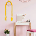 Miniatyrbild 5 av 5: Hårklämma Organizer Tecknad Dekorativ Tygremsa Flätad Docka Hårrosett Hållare Barnrumstillbehör Pink B