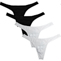 Pikkukuva 1 / 3: Miesten stringit, 4 kpl Black white L