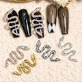 Miniatyrbild 4 av 5: 3D Orm Nagelkonst Charm Metall Orm Med Ull Nagelkonst Ädelsten Färg Nagelkonst Smycken Tillbehör Gör-det-själv Hantverk Nageldekorationer