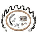 Miniatyrbild 1 av 5: 25 tums reparationssats för sofffjädrar för att fixa soffstöd för hängande dynor Inkluderar 4 st fjädrar, klädselfjäderklämmor Et