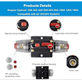 Miniatyrbild 5 av 5: 40A Ljudströmbrytare Auto Bil Stereo Inline Säkringshållare Inverter, Manuell Återställning 12V-24V DC För Automobil Ljudsystemskydd