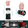 Miniatyrbillede 3 af 5: Genopladelig campinglanterne, orkanlamper, LED-lommelygte med magnetisk base til camping, vandreture i orkaner og strømafbrydelser
