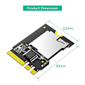 Pikkukuva 4 / 5: Uusi versio Micro-SD-kortti, TF SDHC SDXC - NGFF Key A-E -sovitin