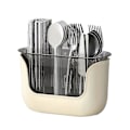 Miniatyrbild 1 av 5: Multifunktionell köksbestickhållare med dräneringsförvaring, 3-facks bestickorganisatör, kökstillbehör A