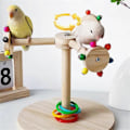 Miniatyrbild 2 av 5: Fågelpinne Ställ Pinne Leksak för Sparv Roterande Väderkvarnsdesign Fågelklo Slipställ för Cockatiels Macaws