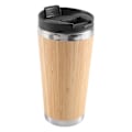 Miniatyrbild 1 av 5: 450 ml Bambu Kaffekopp Rostfritt Stål Kaffe Resemugg Med Läcksäkert Lock Isolerad Kaffe Åtföljande Kopp Återanvändbar Träkopp